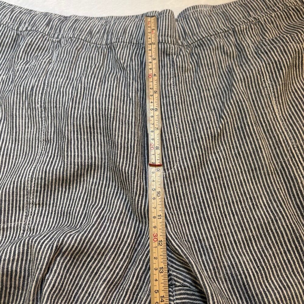Pants Old Navy Linen Cotton Blend Pants 3X Striped Pull On High Rise Taper - Picture 3 of 7